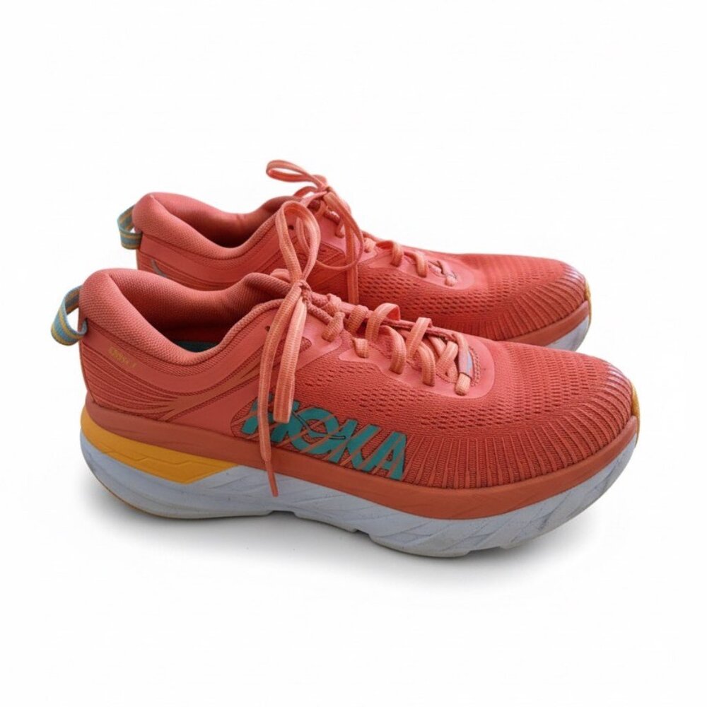 Women’s Hoka One One Running Sneakers, Size 8.5, Bright Orange Pink Color Shoes